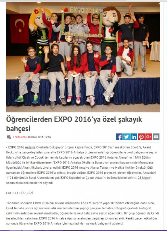 EXPO 2016 Tanıtımı Etkinlikleri Hakkında